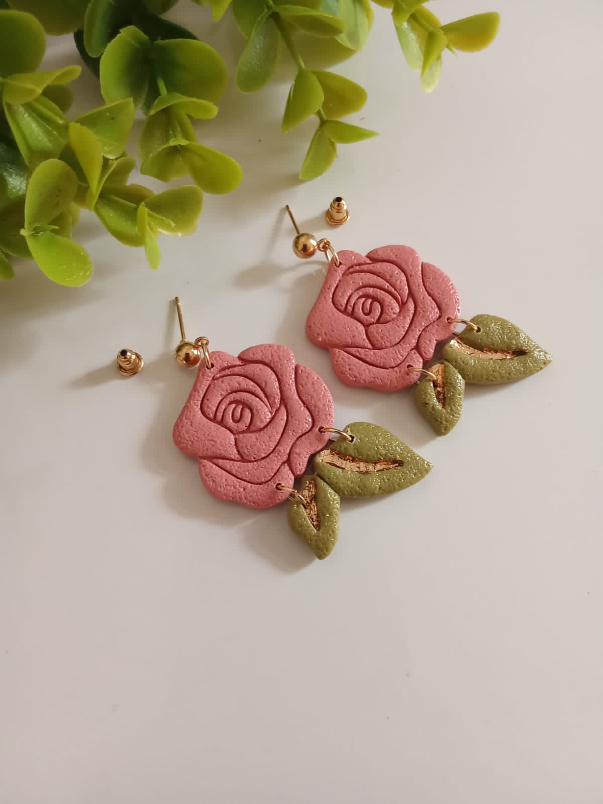 Handmade Polymer Clay Dangle Earring for Women Floral Statement Gift Jewelry