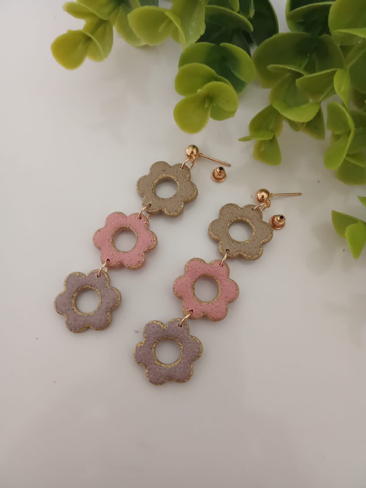 Handmade Polymer Clay Dangle Earring Floral Statement Cute Earring for Gift
