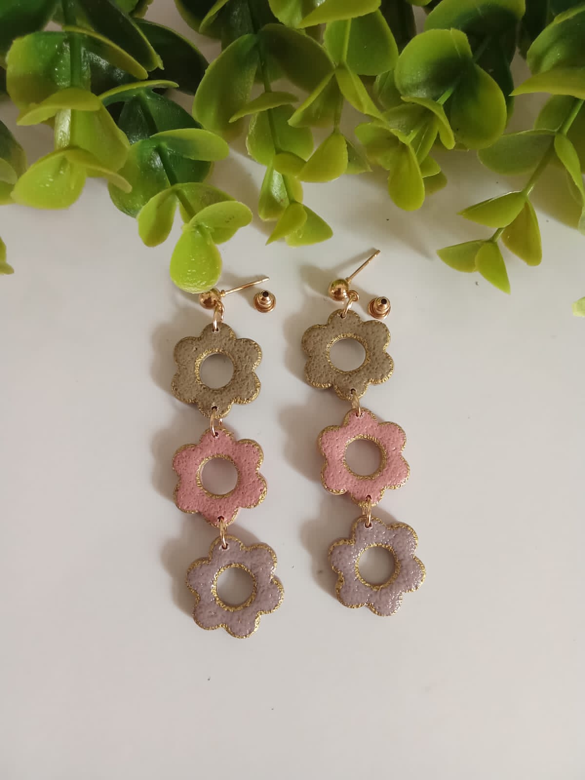 Handmade Polymer Clay Dangle Earring Floral Statement Cute Earring for Gift
