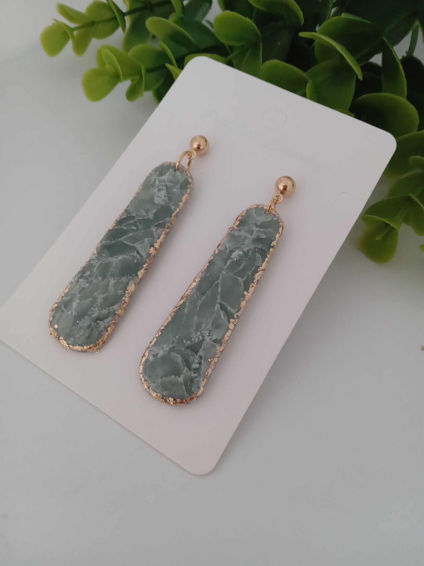 Elegant Aqua Stone Dangle Earrings - Handmade Statement Jewelry