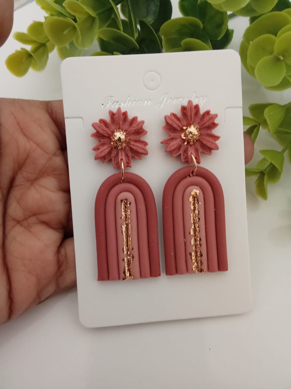 Handmade Polymer Clay Dangle Earring Statement Boho Floral Daisy Rainbow Earring for Women