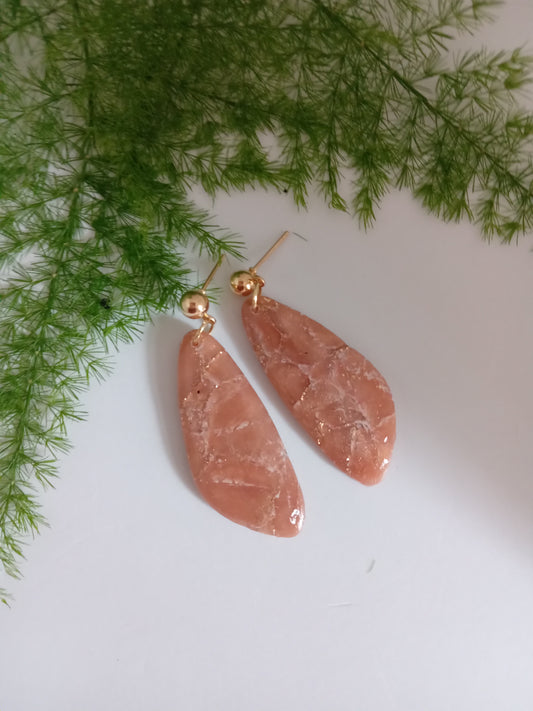 Faux Agate Translucent Polymer Clay Earrings - Inspired Dangles