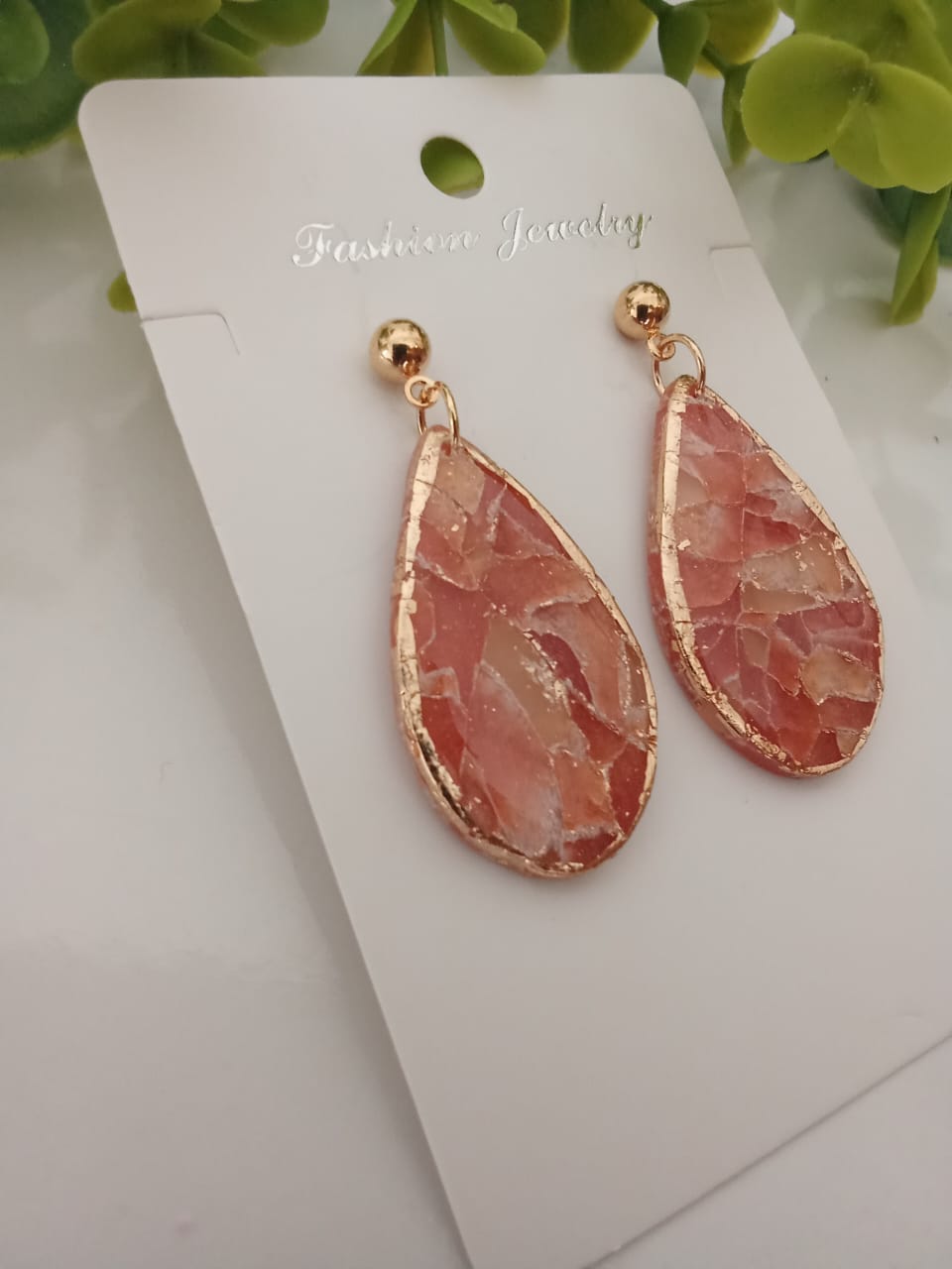 Elegant Handmade Clay Earrings - Agate Look Floral, Modern &Geometric Style