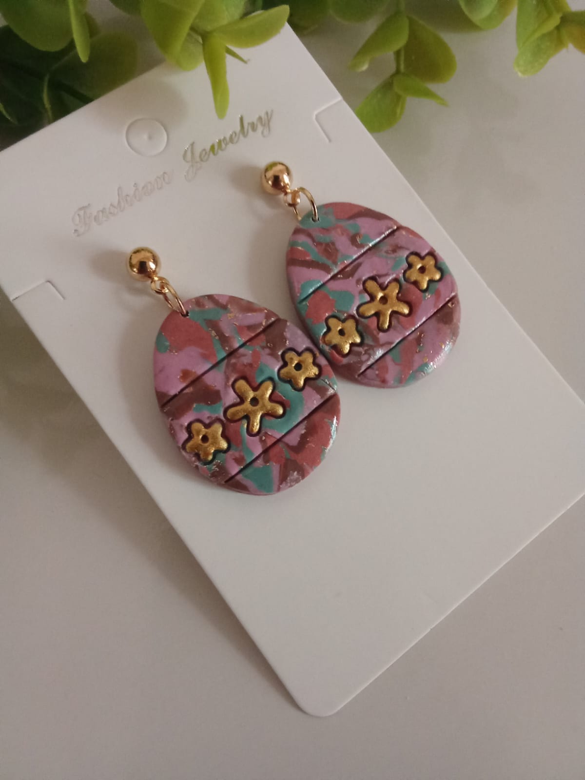 Handmade Polymer Clay Easter Egg Earrings