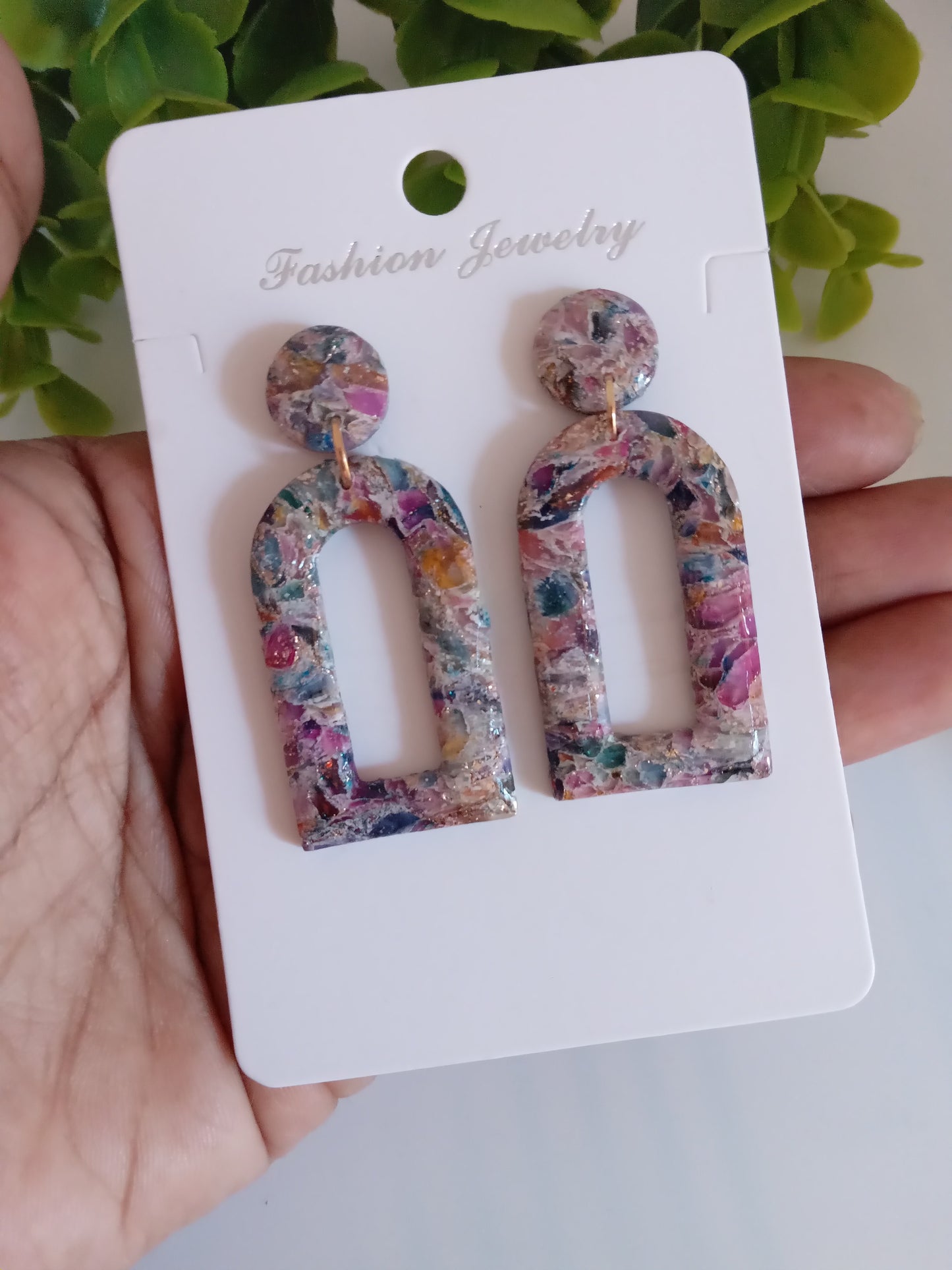 Multicolor Textured  Earrings | Handmade Polymer Clay Drop Earrings / Jewelry for Women