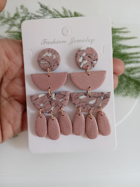 Romantic Floral Polymer Clay Earrings- Handmade Dangle/Lightweight Statement Jewelry for Women