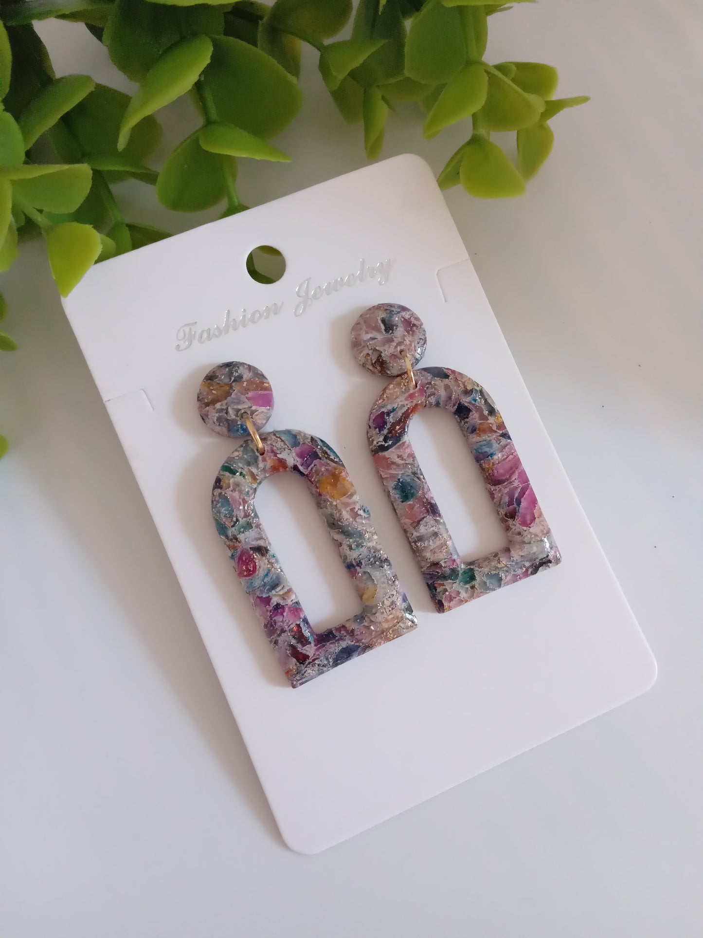 Multicolor Textured  Earrings | Handmade Polymer Clay Drop Earrings / Jewelry for Women