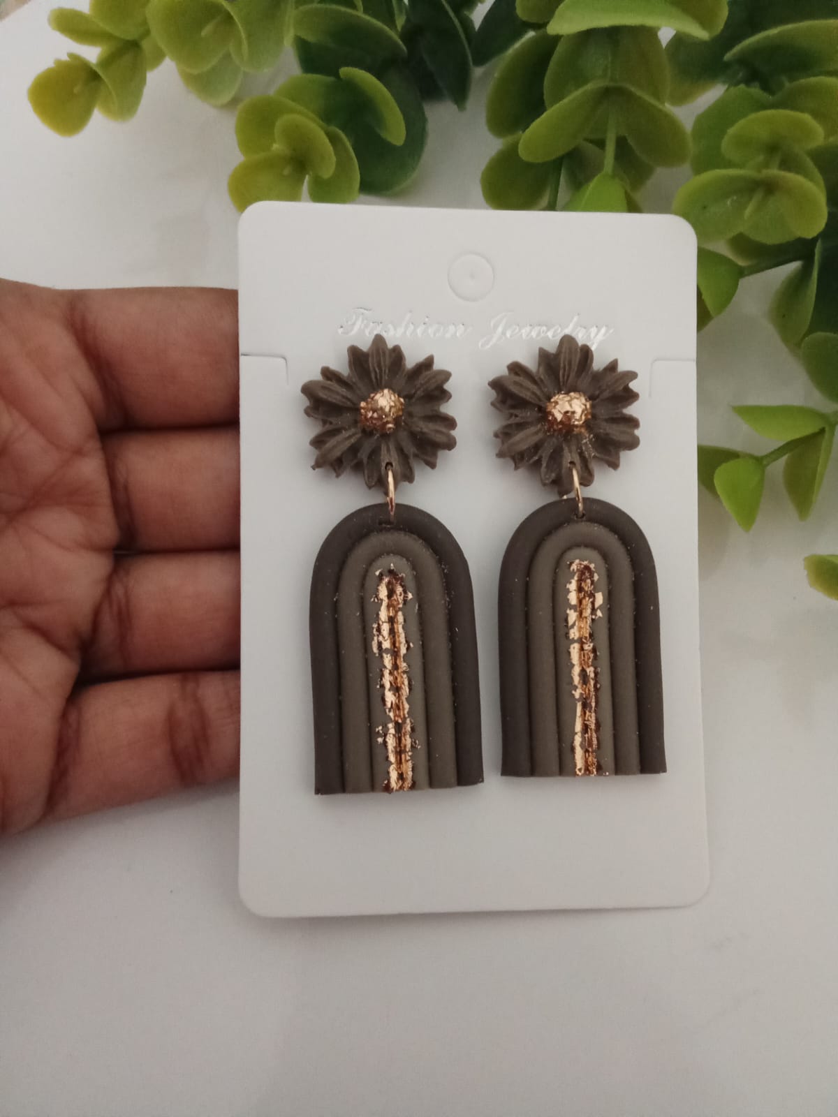 Handmade Polymer Clay Earrings - Rainbow Daisy Dangles Gift Jewelry