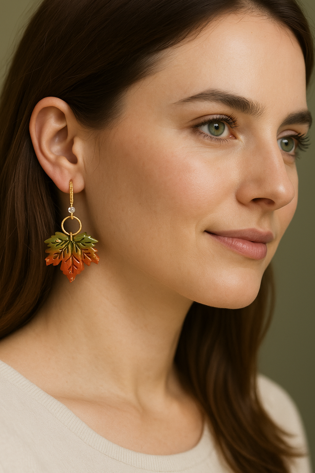 Fall Leaf Drop Earrings- Handmade Polymer Clay Maple Earrings/Autumn Jewelry for Women