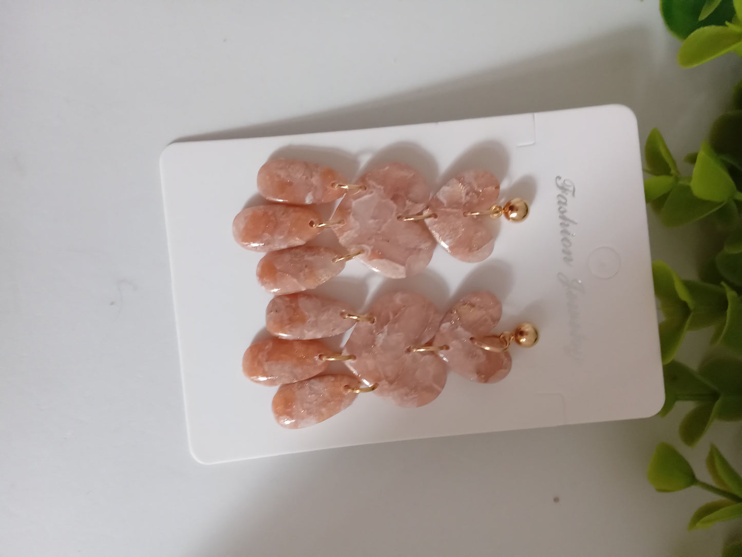 Marble Heart Dangle Earrings  - Lightweight Clay Statement Jewelry