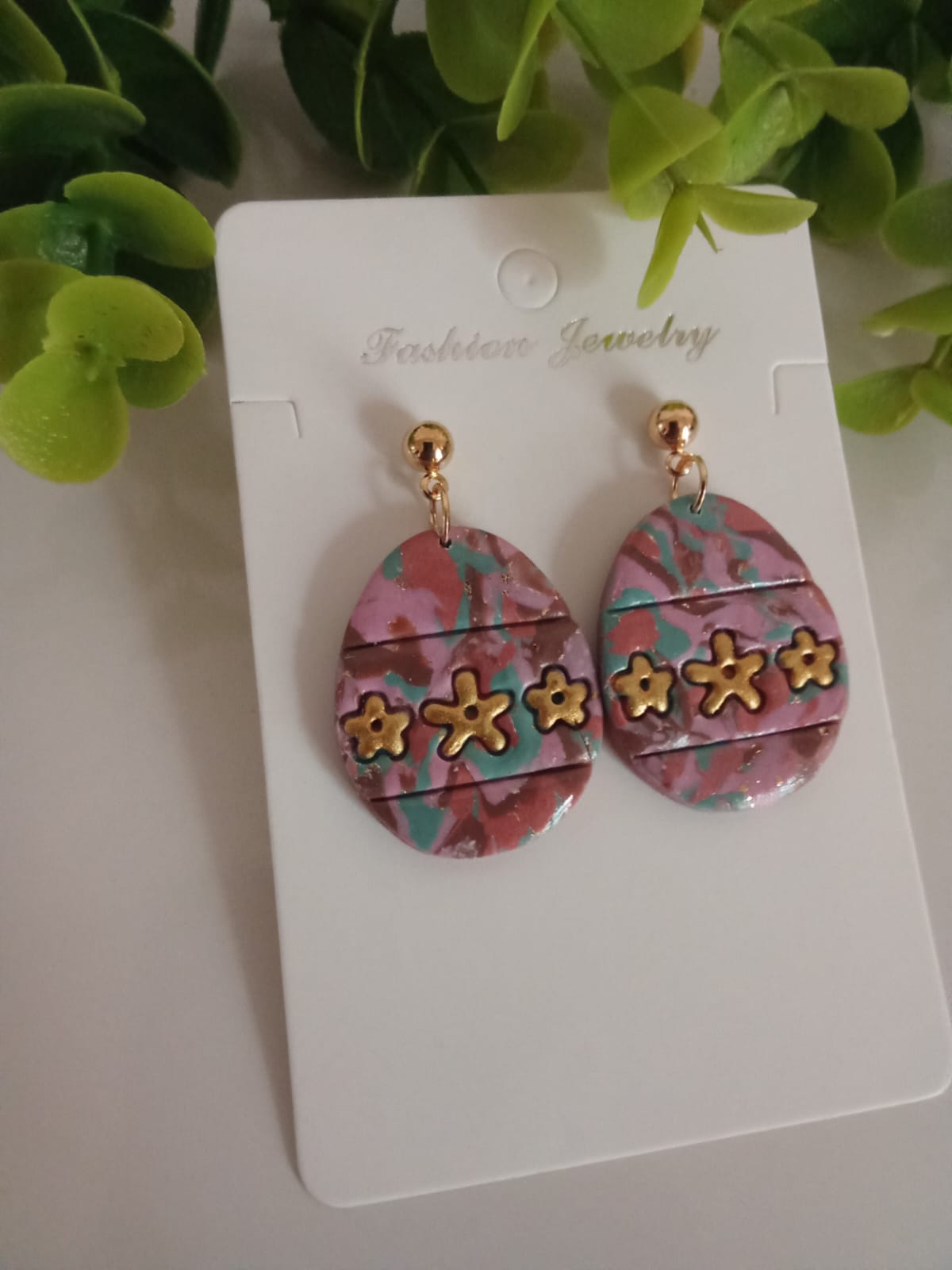 Handmade Polymer Clay Easter Egg Earrings