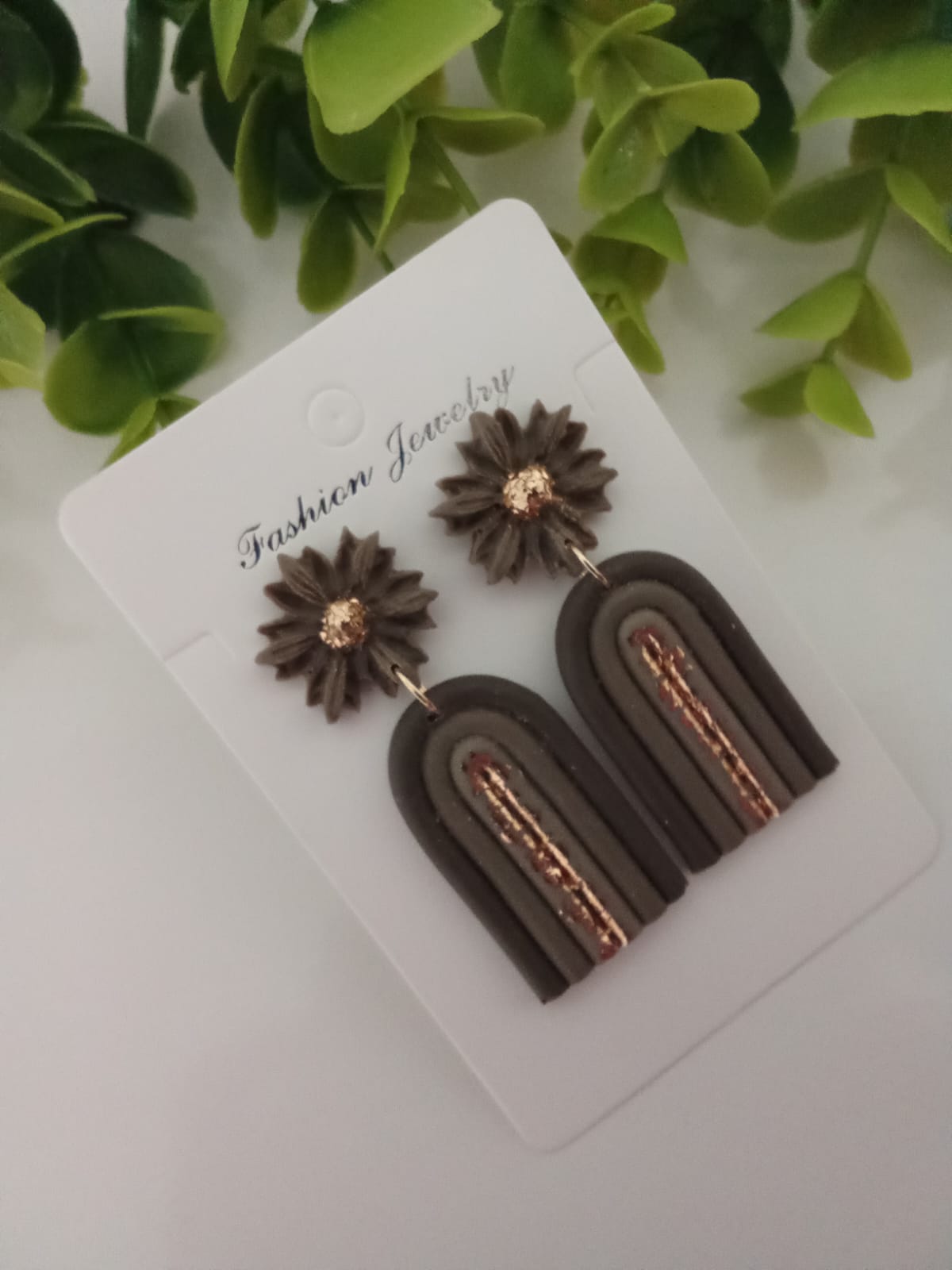 Handmade Polymer Clay Earrings - Rainbow Daisy Dangles Gift Jewelry