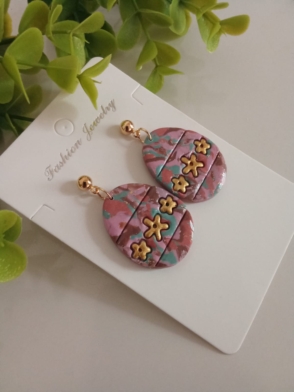 Handmade Polymer Clay Easter Egg Earrings