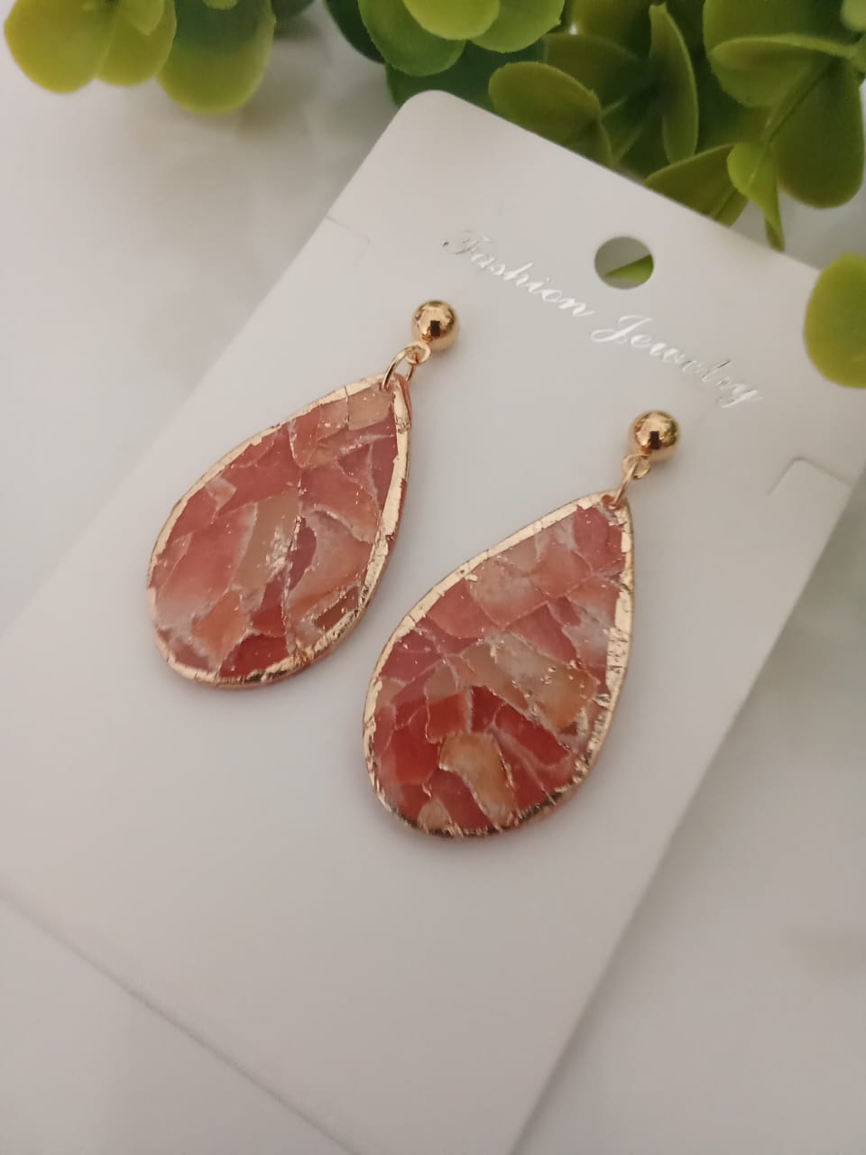 Elegant Handmade Clay Earrings - Agate Look Floral, Modern &Geometric Style