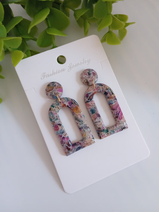 Multicolor Textured  Earrings | Handmade Polymer Clay Drop Earrings / Jewelry for Women