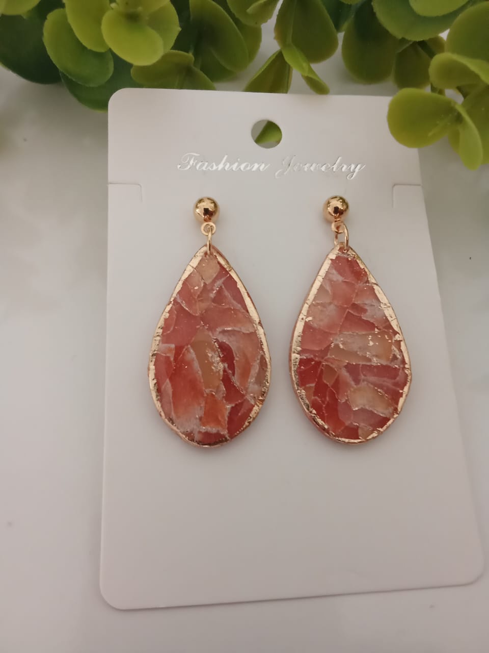 Elegant Handmade Clay Earrings - Agate Look Floral, Modern &Geometric Style