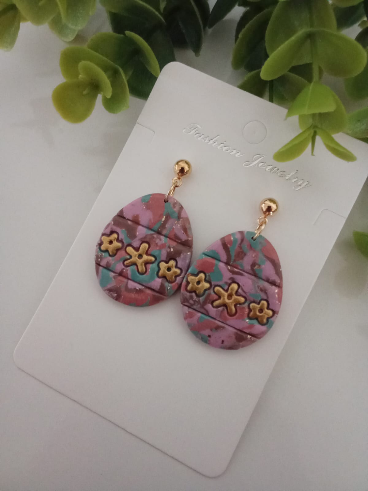 Handmade Polymer Clay Easter Egg Earrings