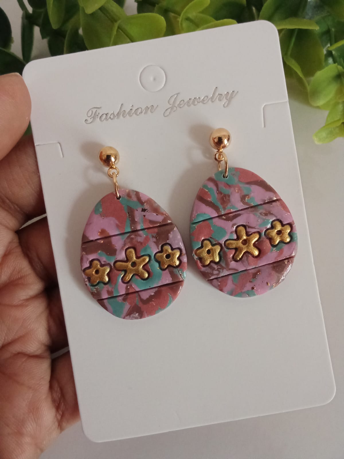 Handmade Polymer Clay Easter Egg Earrings