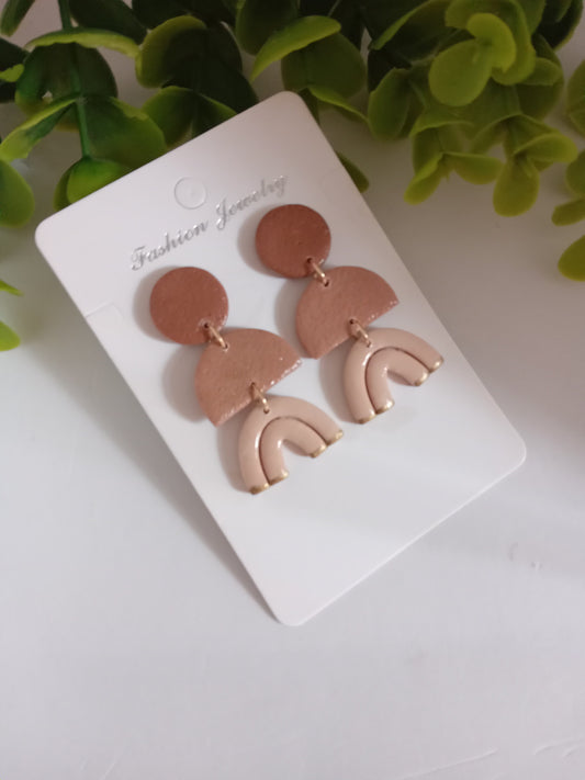 Handmade Clay Rainbow Arch Earrings – Lightweight Boho Statement Jewelry