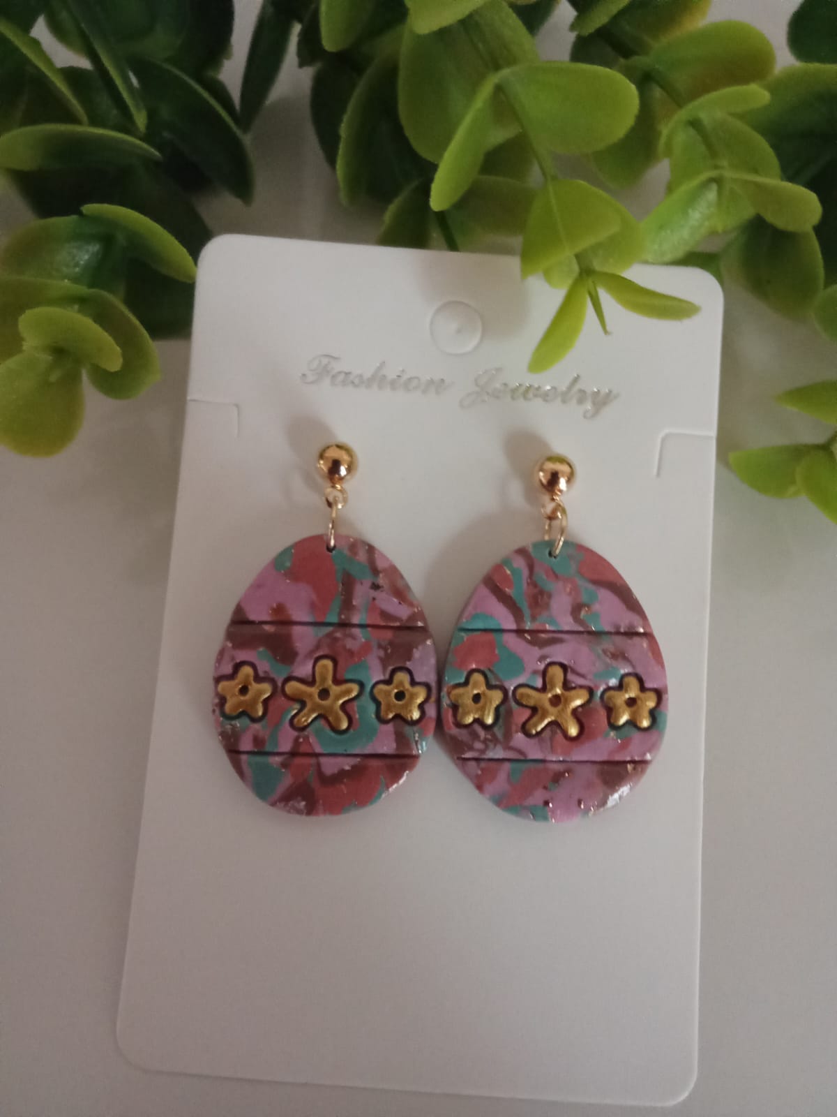 Handmade Polymer Clay Easter Egg Earrings