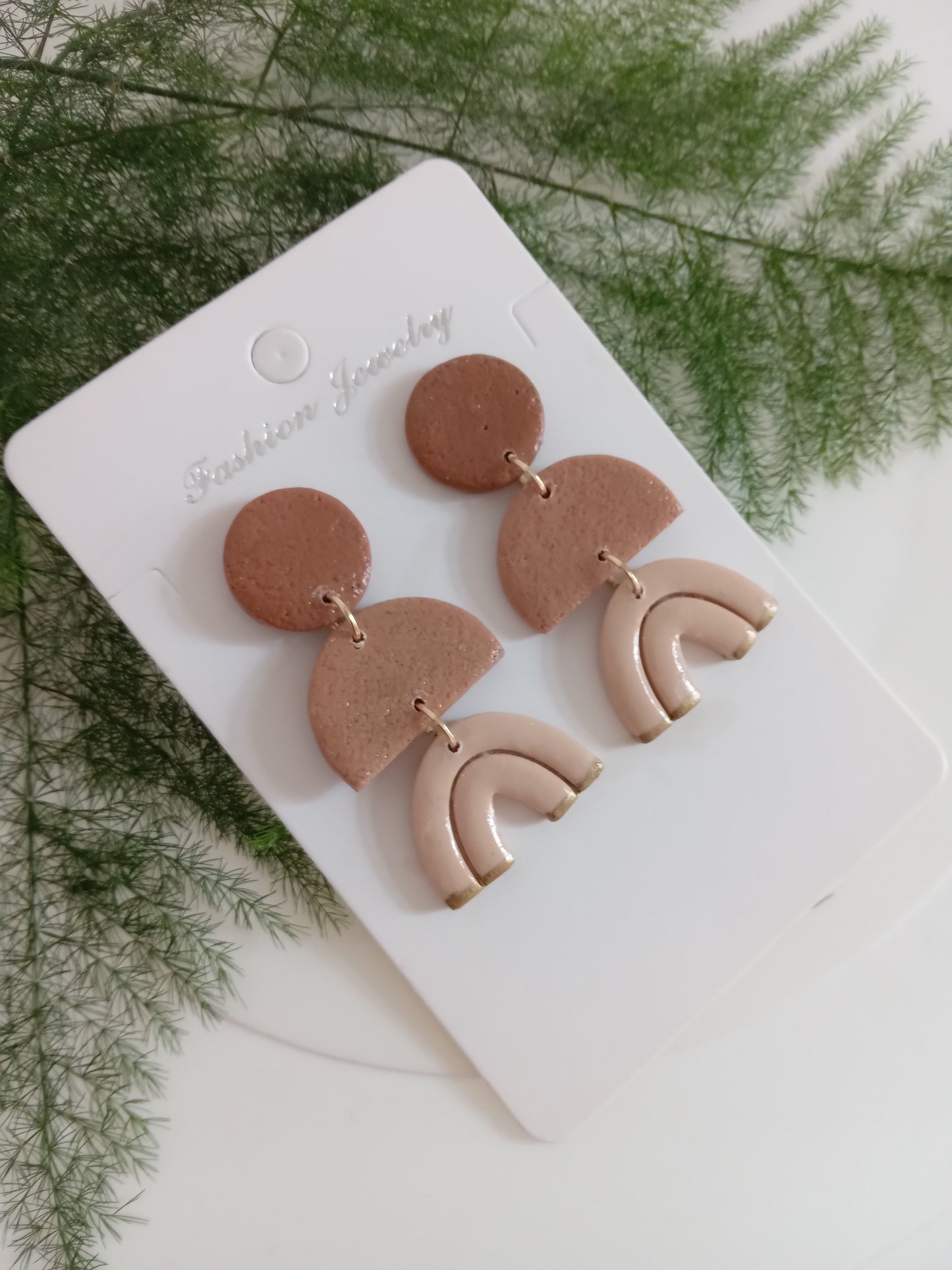 Handmade Clay Rainbow Arch Earrings – Lightweight Boho Statement Jewelry
