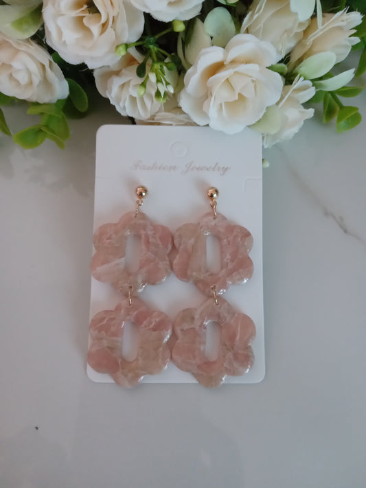 Faux Agate Translucent Polymer Clay Earrings- Handmade Crystal Inspired Dangles