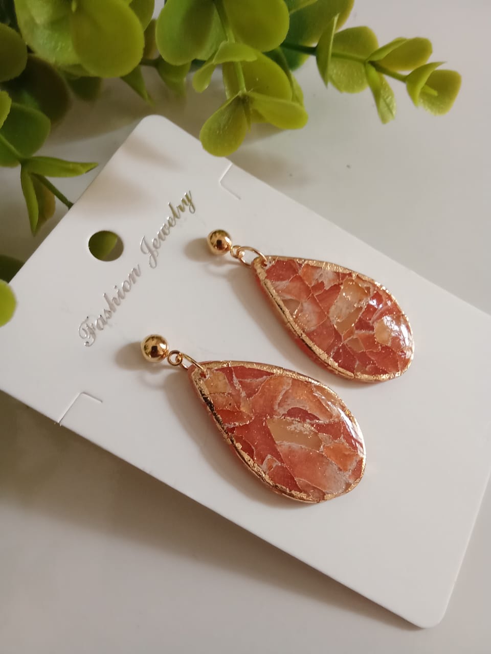 Elegant Handmade Clay Earrings - Agate Look Floral, Modern &Geometric Style