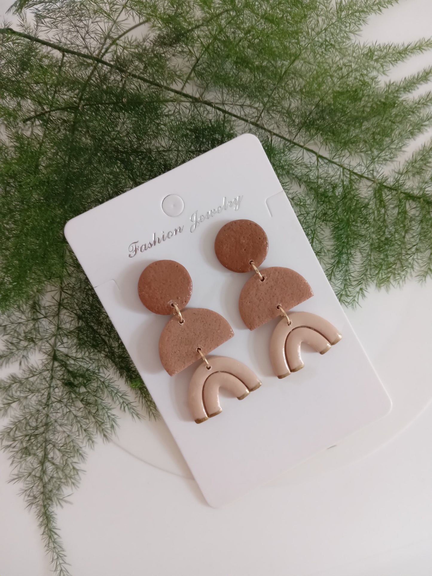 Handmade Clay Rainbow Arch Earrings – Lightweight Boho Statement Jewelry