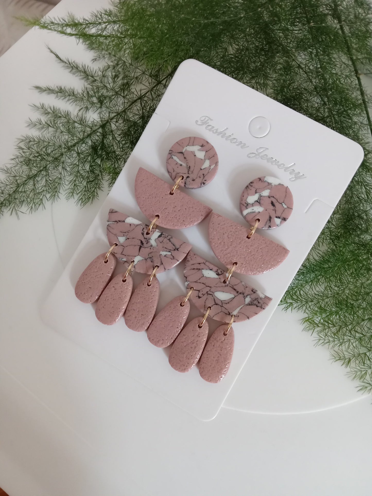 Romantic Floral Polymer Clay Earrings- Handmade Dangle/Lightweight Statement Jewelry for Women